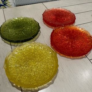 12 glass lettuce plates